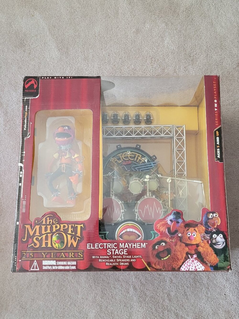Muppets Animal Electric Mayhem Stage Drum Set Vintage Palisades Toys NWT